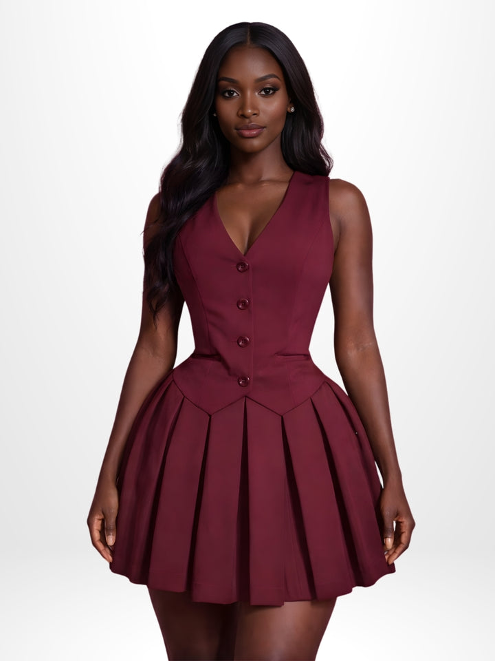 Maroon Blazer Dress