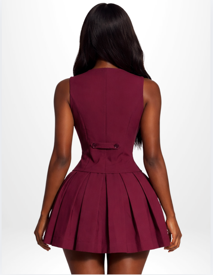 Maroon Blazer Dress